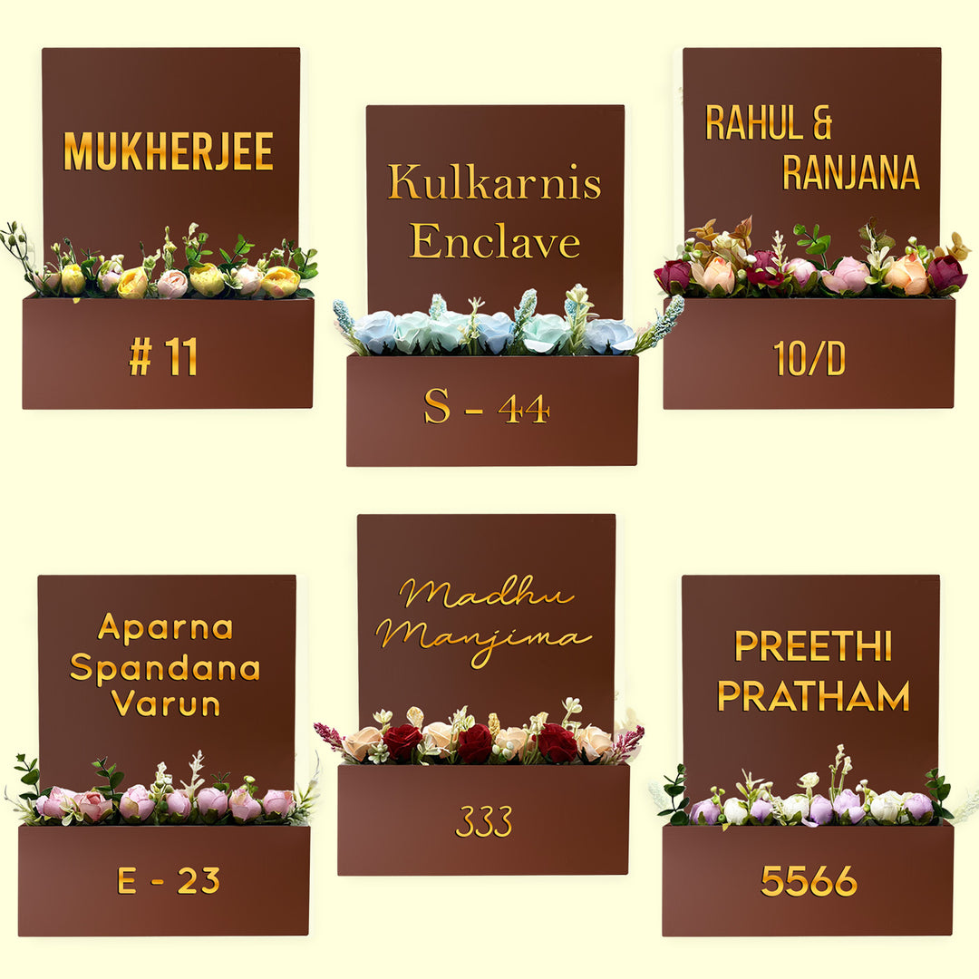 Personalised  MDF Flower Planter Nameplate