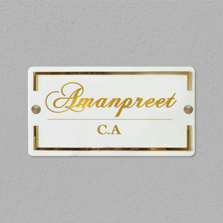 Classic Personalised Acrylic Name Plate For CA