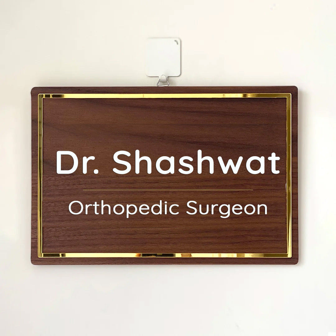 Personalised Wooden Name Plate For Doctor