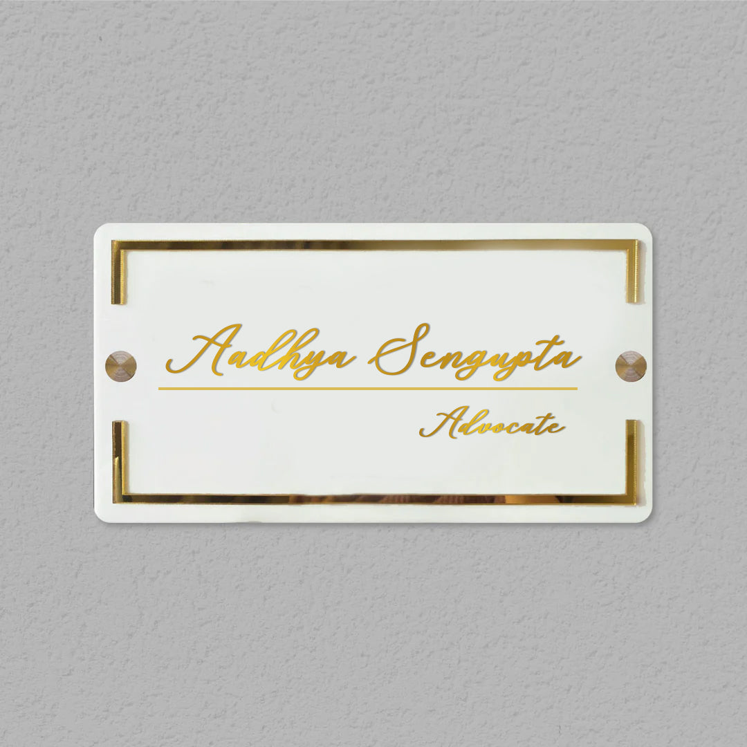 Classic Personalised Acrylic Name Plate For Advocate