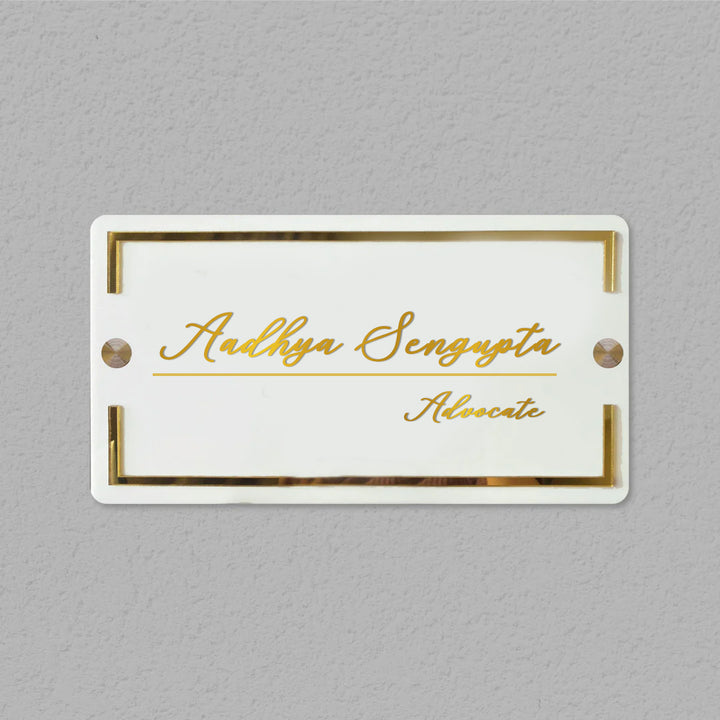 Classic Personalised Acrylic Name Plate For Advocate