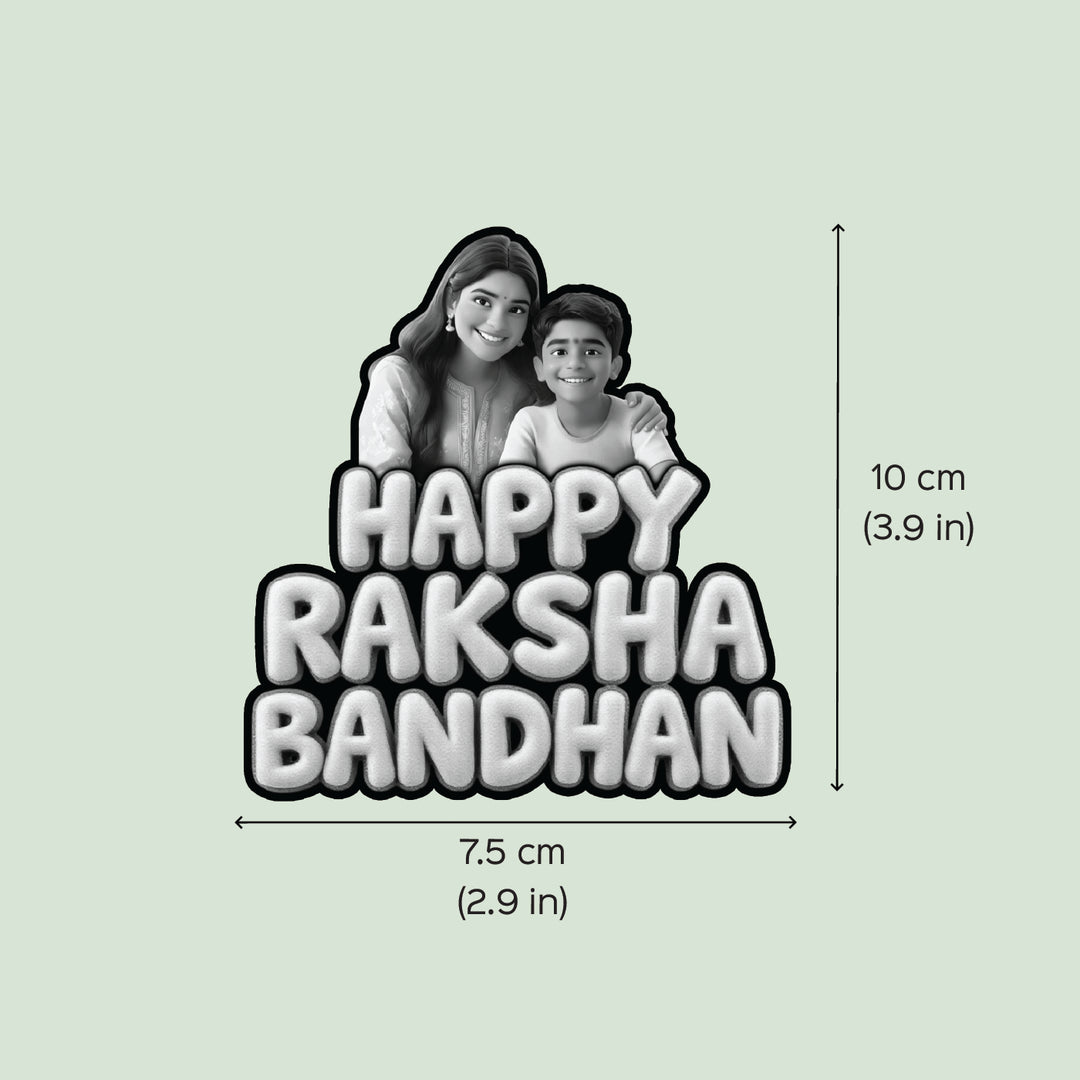 Photo Personalized "Happy Raksha Bandhan" Acrylic Fridge Magnet