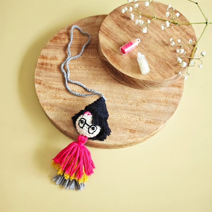 Handmade Crochet Harry Potter Lumba Rakhi For Girls With Roli Chawal