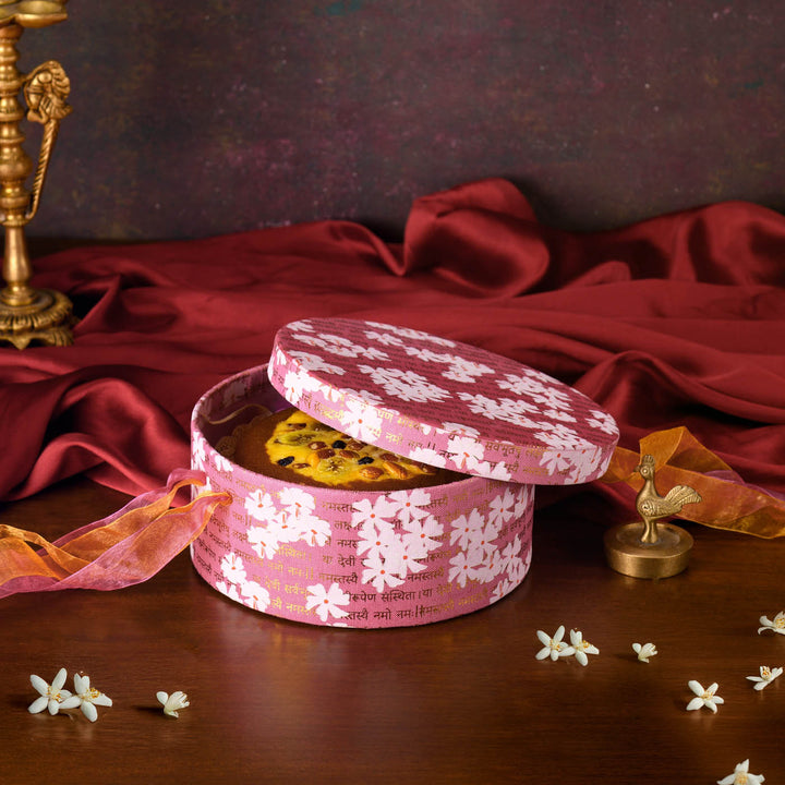 Handmade Paper Harshringar Round Gift Box