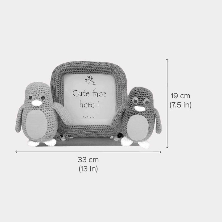 Handmade Crochet Penguin Photo Frame for Kids