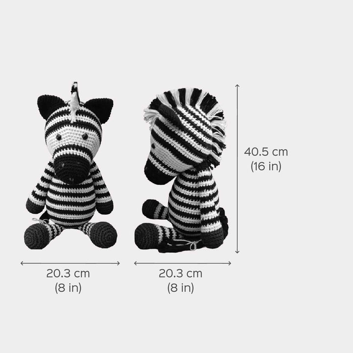 Handmade Crochet Zebra Toy for Kids