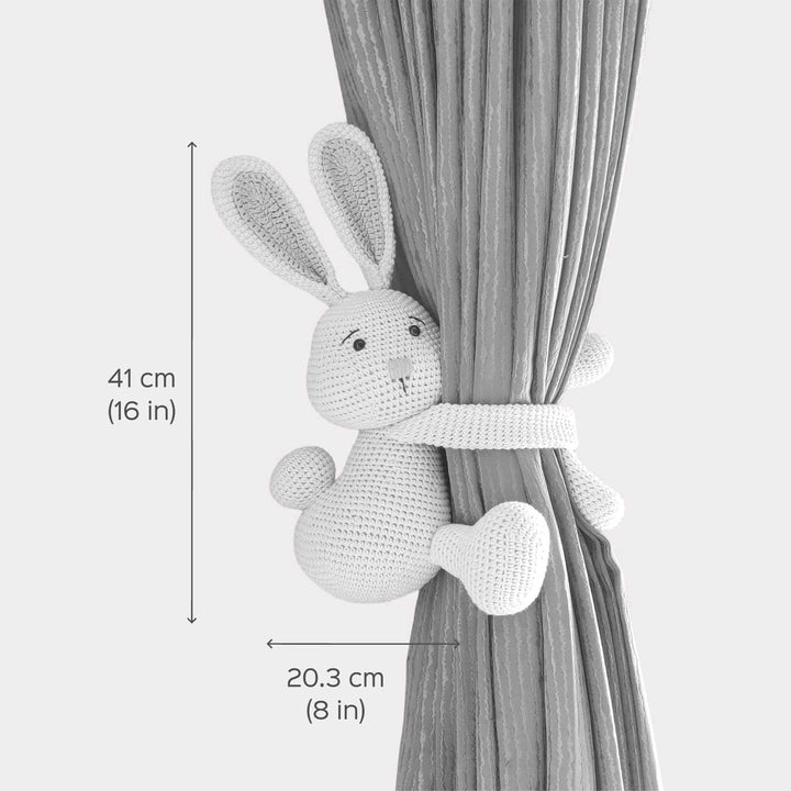 Handmade Crochet Bunny Curtain Tie for Newborns