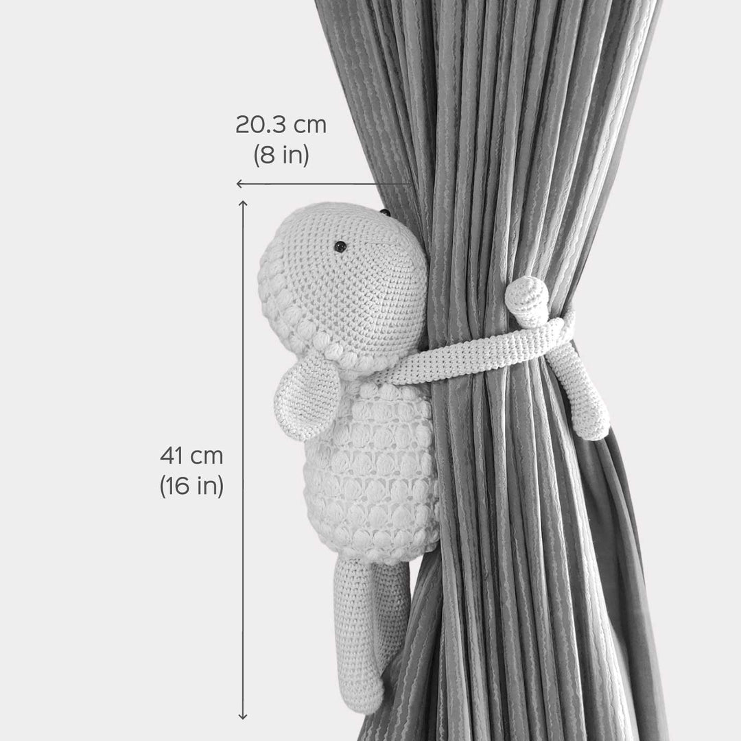 Handmade Crochet Sheep Curtain Tie for Newborns