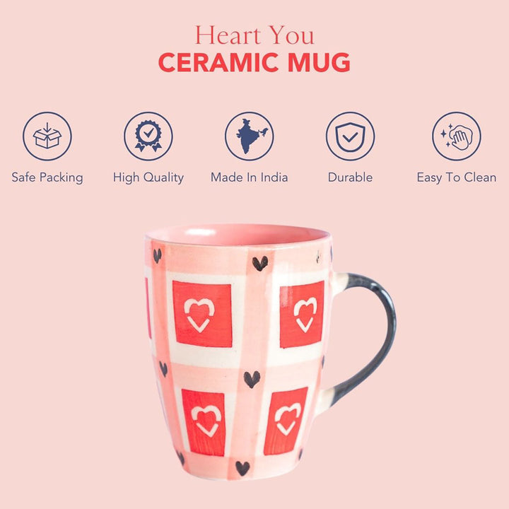 Hand-Painted Heart You Ceramic Mug