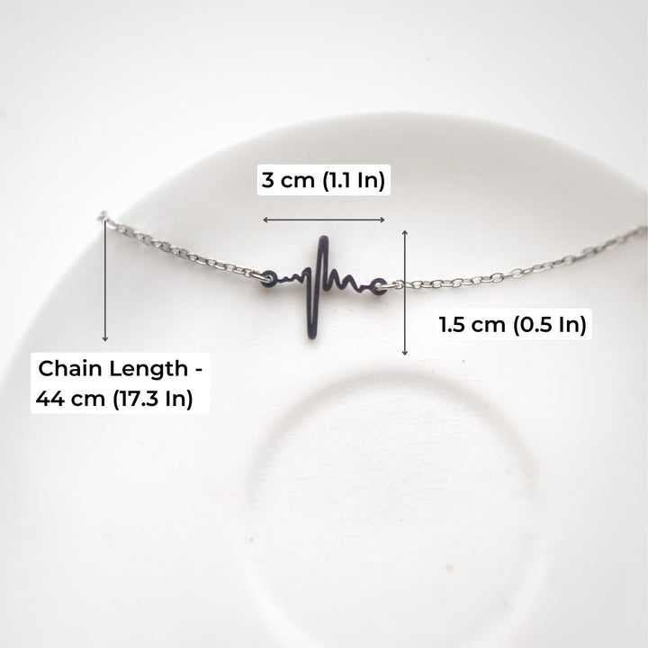 Dainty Heartbeat Charm Necklace