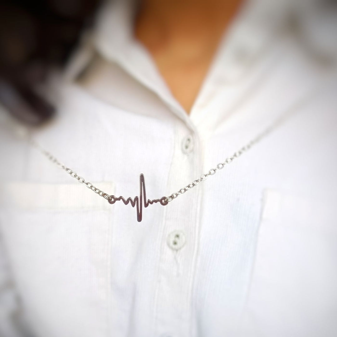 Dainty Heartbeat Charm Necklace