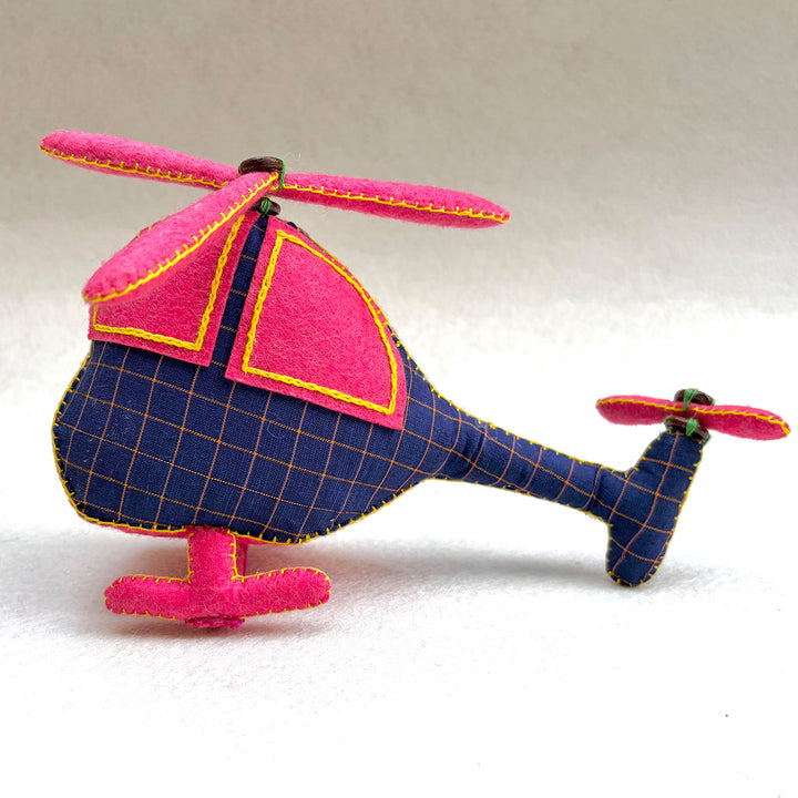 Handmade Indigo Helicopter Toy