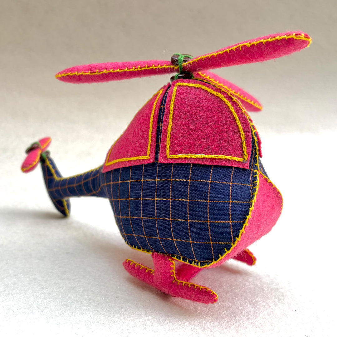 Handmade Indigo Helicopter Toy