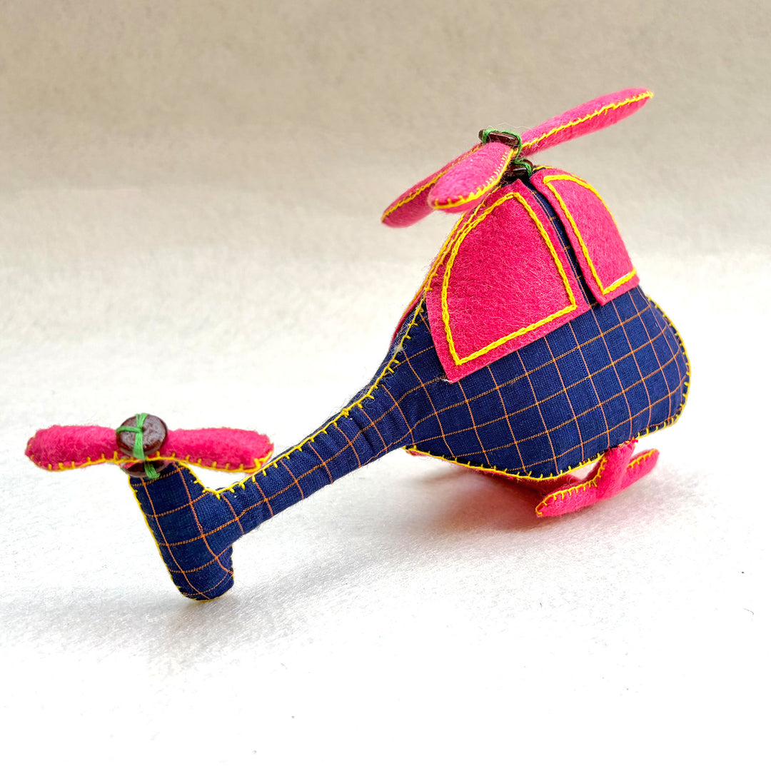Handmade Indigo Helicopter Toy