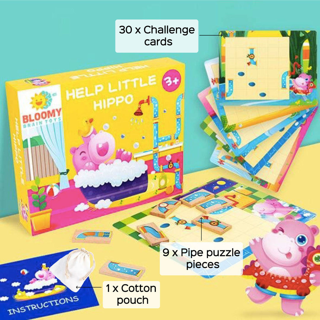 Help The Hippo Puzzle Game Set