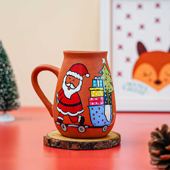 Hand-Painted Santa Terracotta Mugs | Secret Santa Gift Ideas