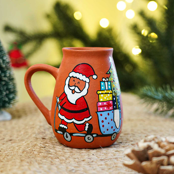 Hand-Painted Santa Terracotta Mugs | Secret Santa Gift Ideas