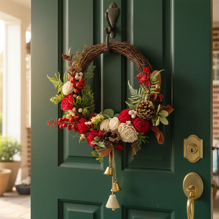 Handmade Holly Molly Shola Flower Wreath For Christmas Decoration