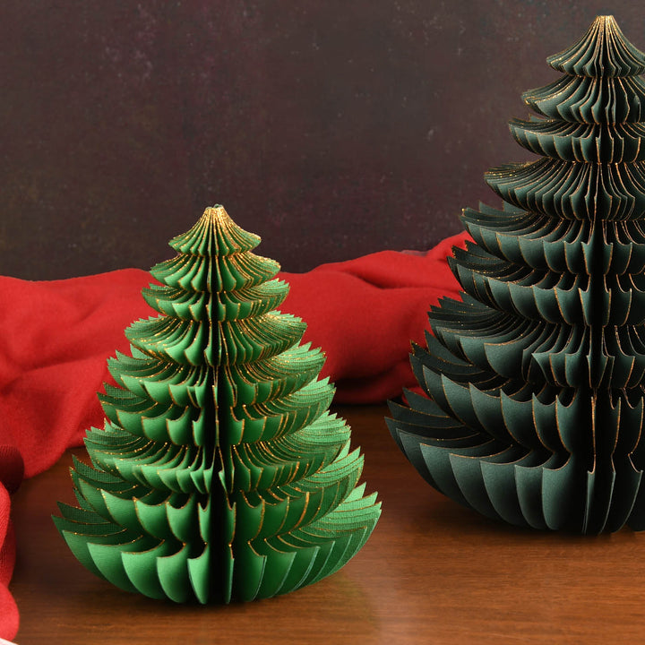 2 Pc | Handmade Paper Honeycomb Christmas Tree