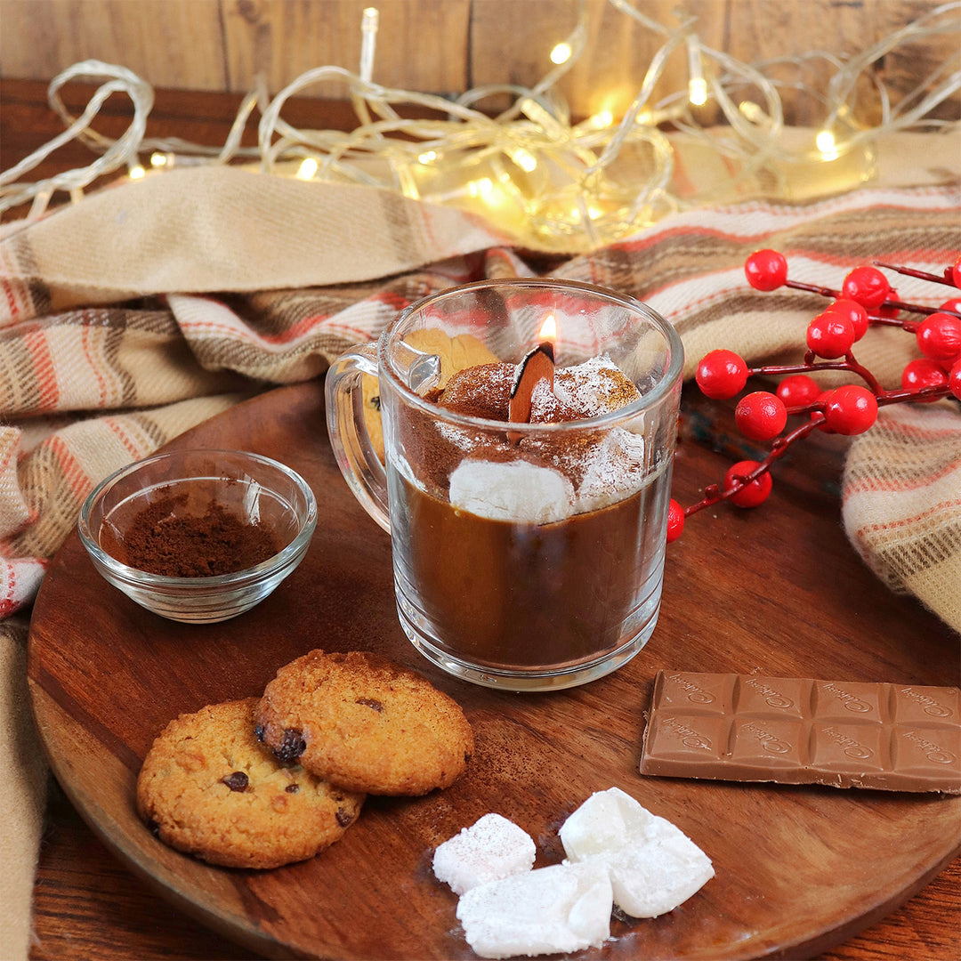 Handmade Realistic Hot Chocolate Soy Wax Candle For Christmas Decoration