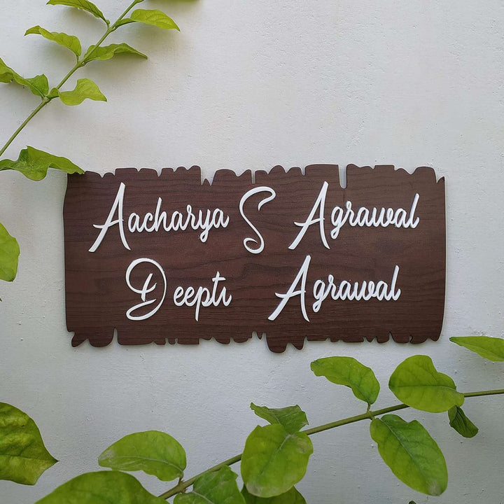 Personalized House Shaped Mdf Wood Name Plate