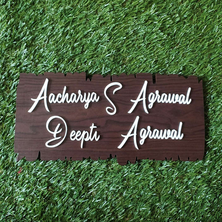 Personalized House Shaped Mdf Wood Name Plate