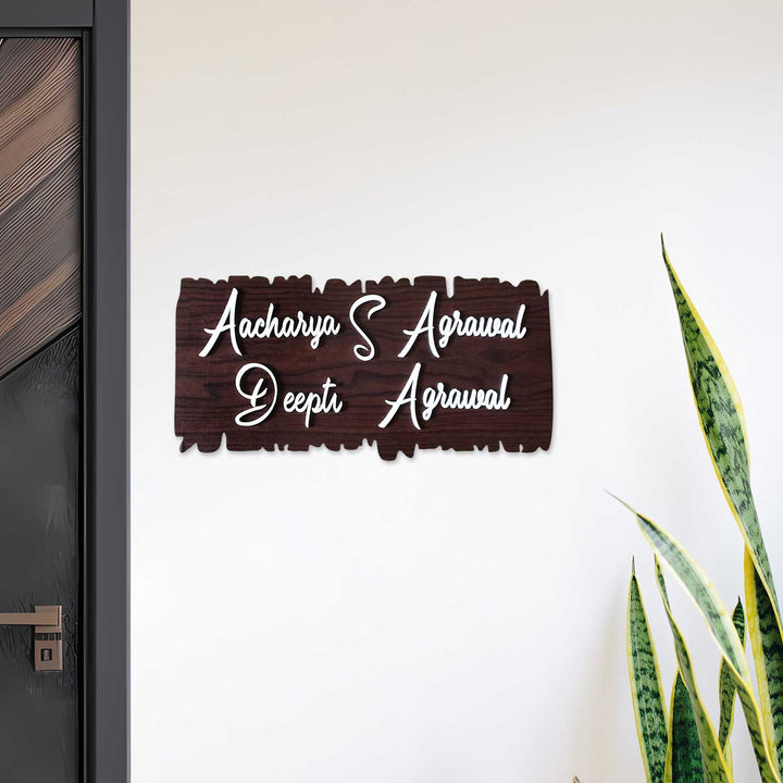 Personalized House Shaped Mdf Wood Name Plate
