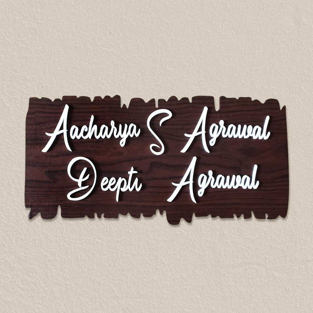 Personalized House Shaped Mdf Wood Name Plate