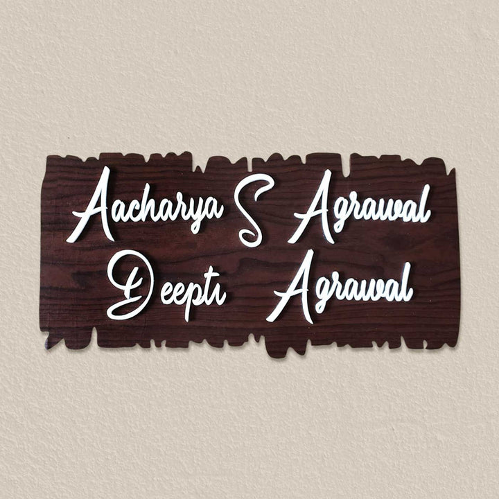 Personalized House Shaped Mdf Wood Name Plate