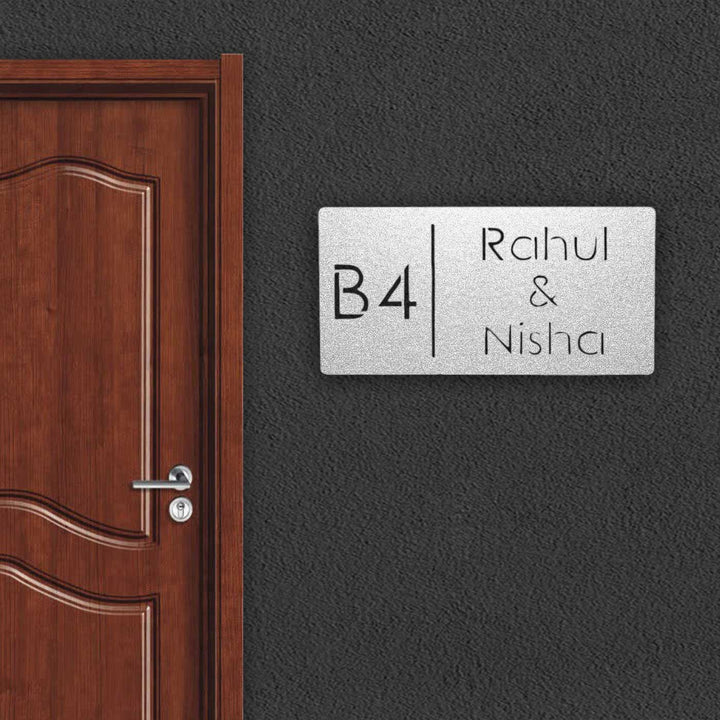 Personalized Minimal Rectangle Weatherproof Name Plate with House Number
