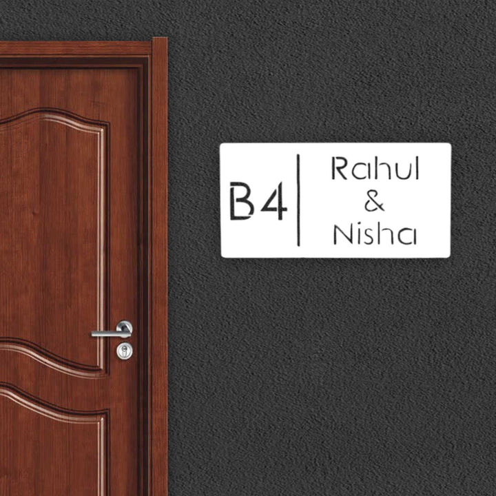 Personalized Minimal Rectangle Weatherproof Name Plate with House Number