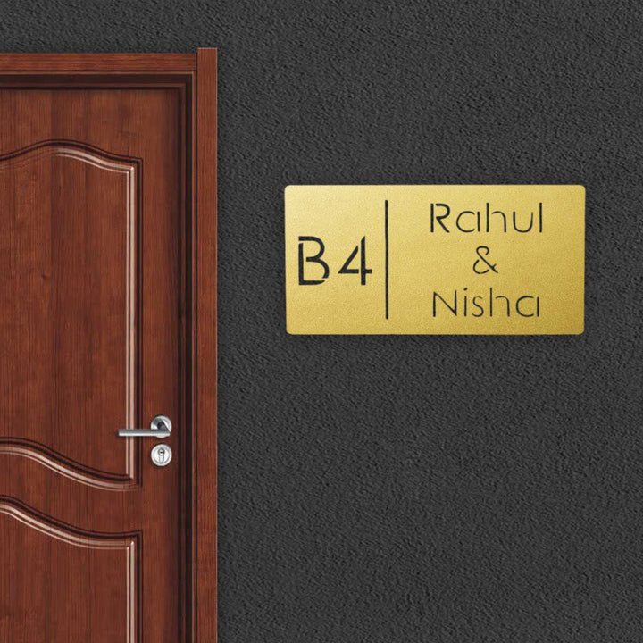 Personalized Minimal Rectangle Weatherproof Name Plate with House Number