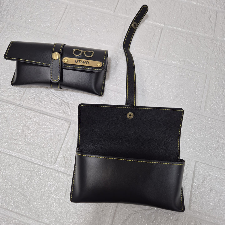 Personalized Faux Leather Eyeware Case With Charm