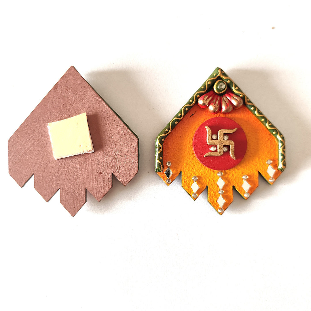 Set Of 2 | "Small Kite Saathiya" Handcrafted Paper Mache Wall Decor With Layered Detailing For Festive Decoration