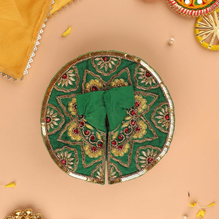 Hand Embroidered Zardozi Divya Raas Art Silk Laddu Gopal Poshak (Dress)