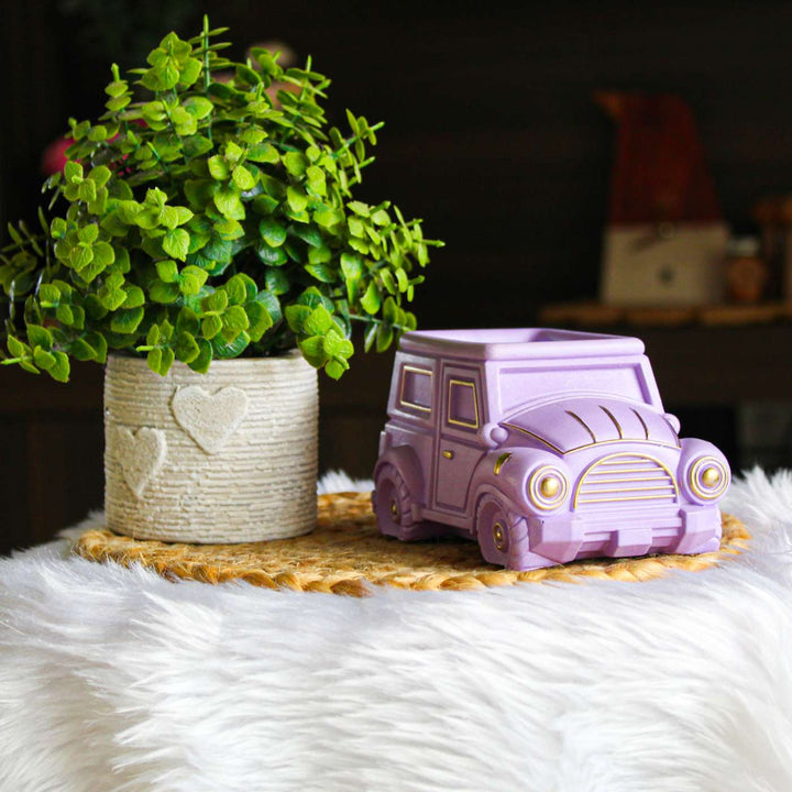 Hand-Painted Mini Jeep Terracotta Planter