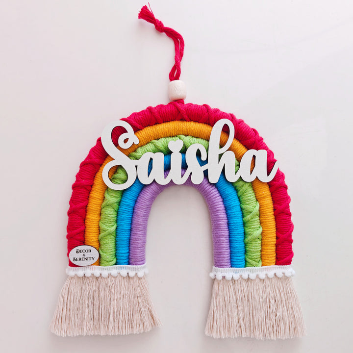 Macrame Rainbow Personalized Kids' Nameplate