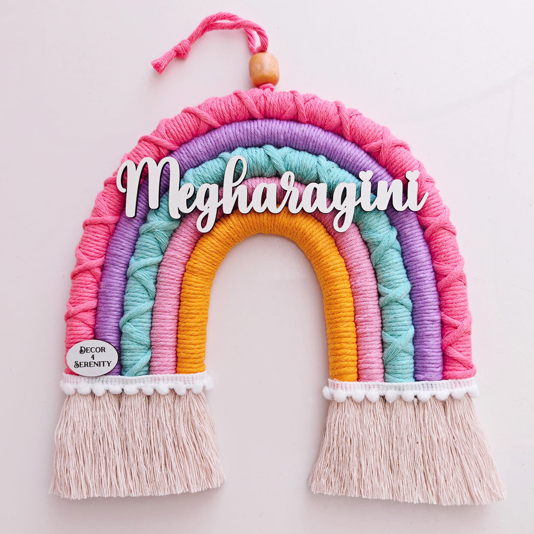 Macrame Rainbow Personalized Kids' Nameplate