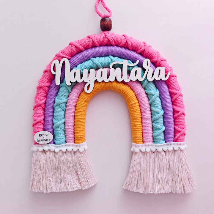 Macrame Rainbow Personalized Kids' Nameplate