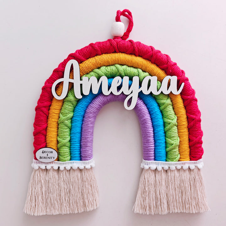 Macrame Rainbow Personalized Kids' Nameplate