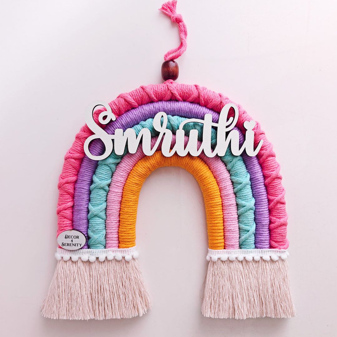 Macrame Rainbow Personalized Kids' Nameplate