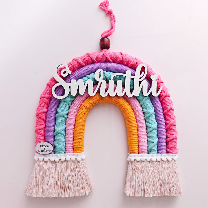 Macrame Rainbow Personalized Kids' Nameplate