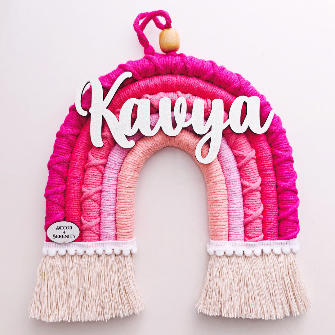 Macrame Rainbow Personalized Kids' Nameplate