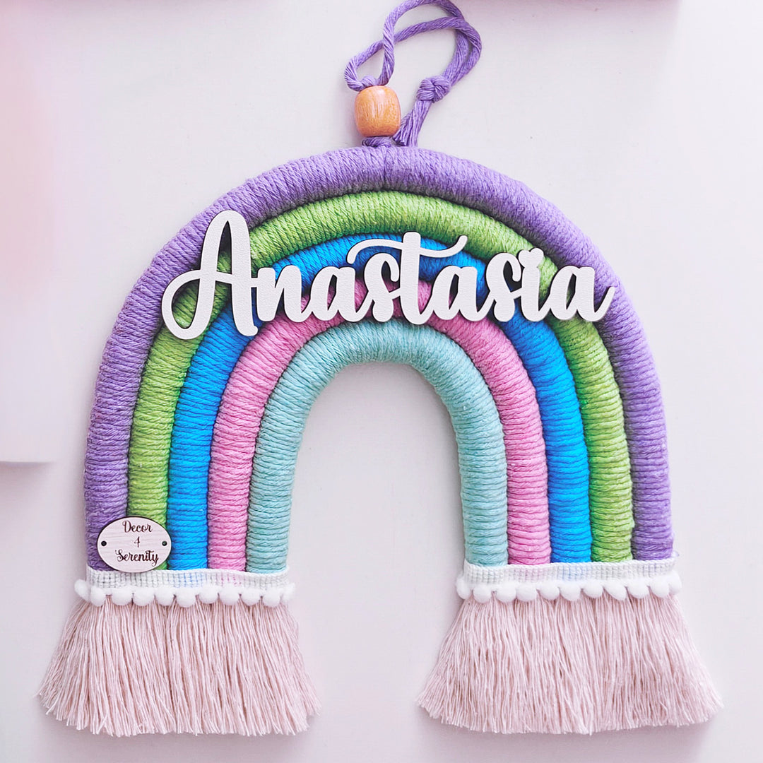 Macrame Rainbow Personalized Kids' Nameplate