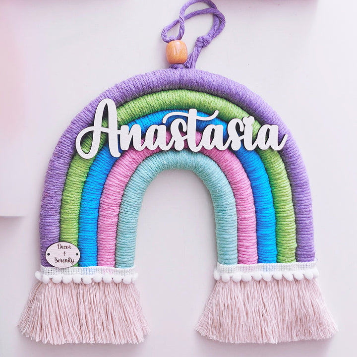 Macrame Rainbow Personalized Kids' Nameplate
