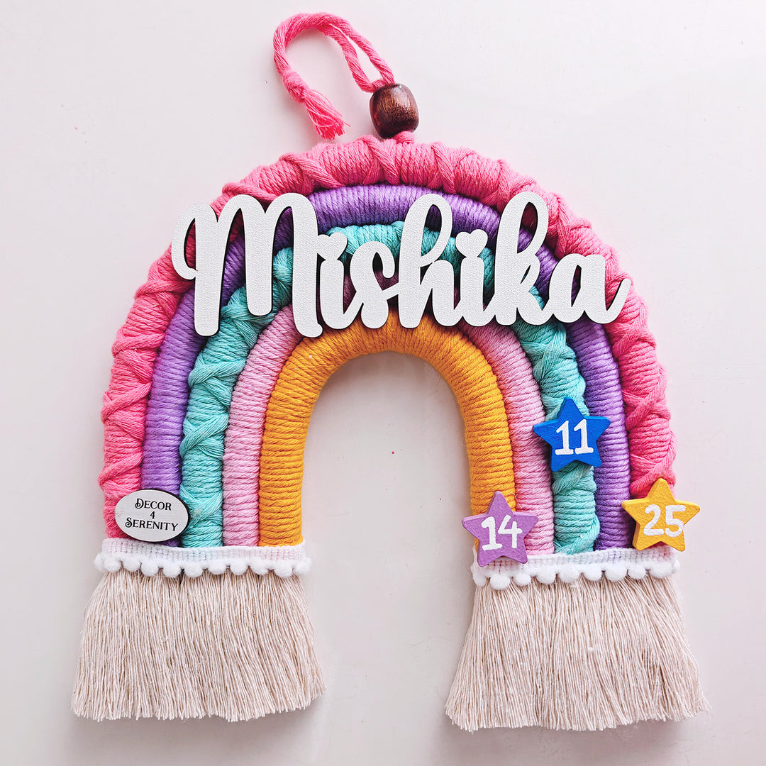 Macrame Rainbow Personalized Kids' Nameplate
