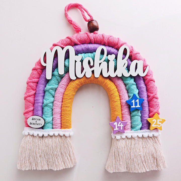 Macrame Rainbow Personalized Kids' Nameplate