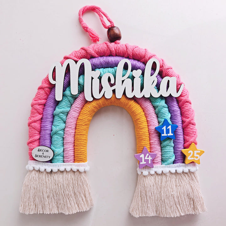 Macrame Rainbow Personalized Kids' Nameplate