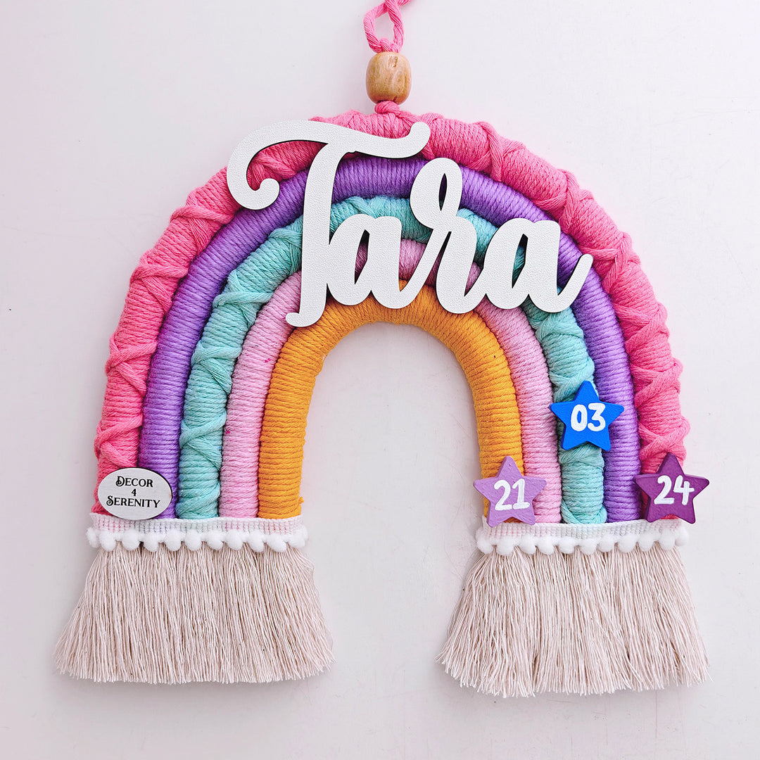Macrame Rainbow Personalized Kids' Nameplate
