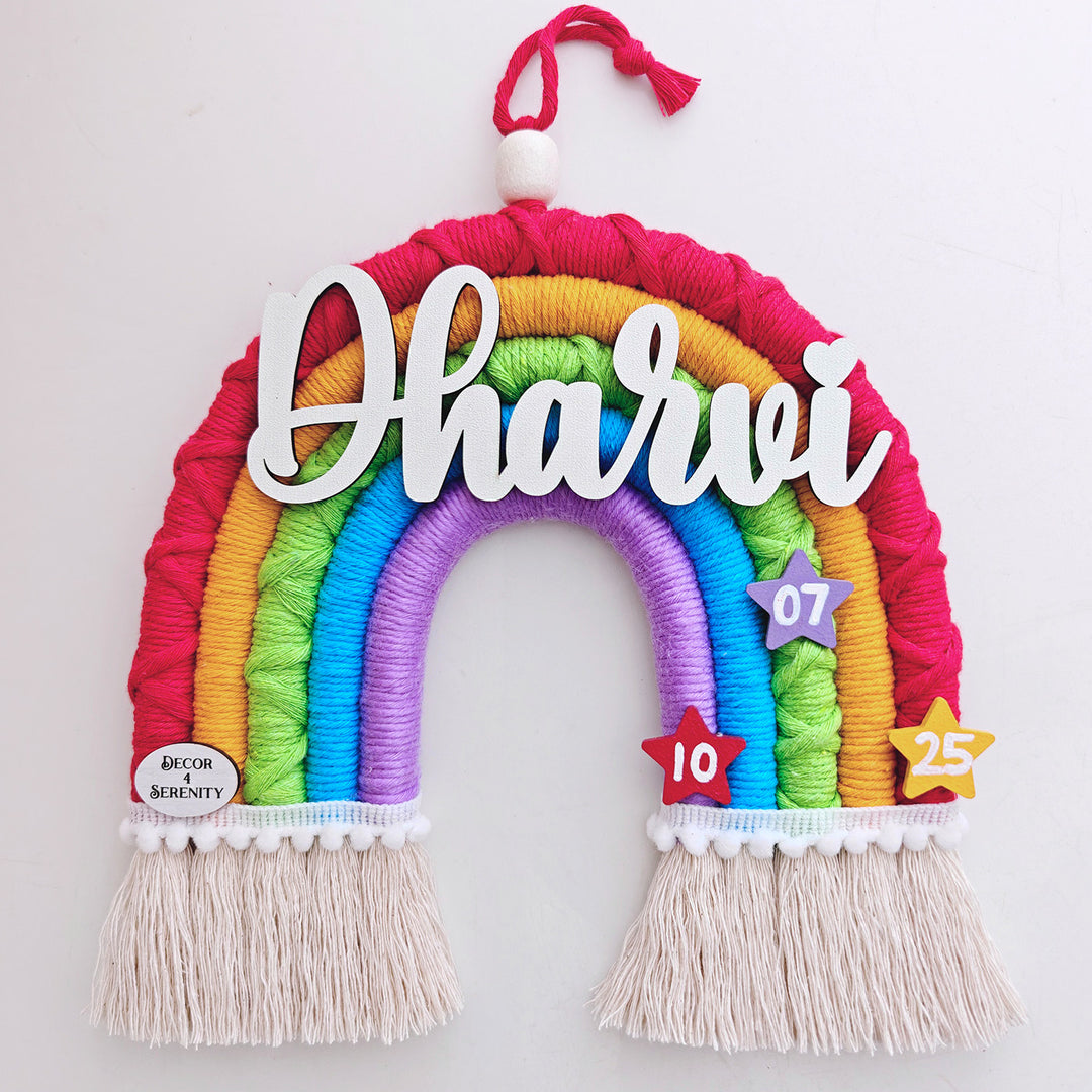Macrame Rainbow Personalized Kids' Nameplate
